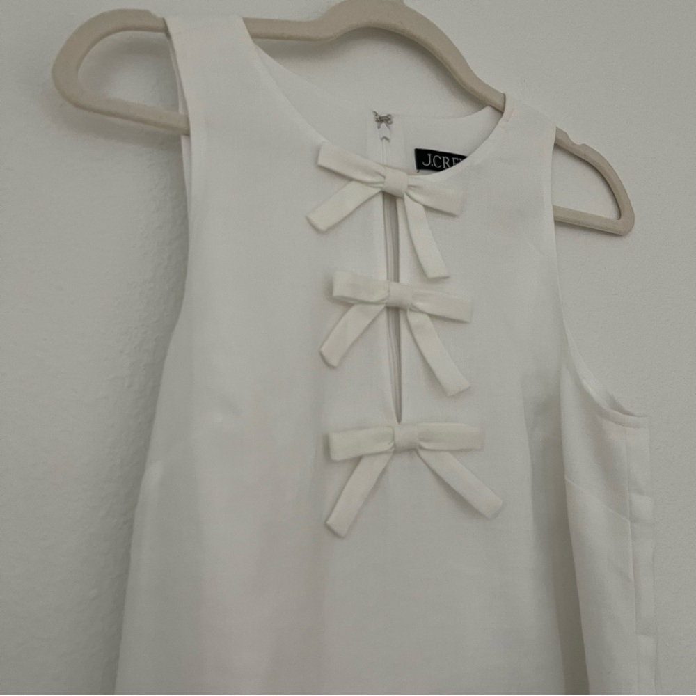 Jcrew bow-front shift dress in stretch linen blend - Picture 6 of 9